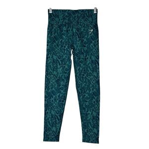 Gymshark Leggings Women XXS Green Training Gym‎ Athleisure Hiking Outdoor